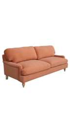 Bunburry 3 Seater Sofa Upholstered Sofa, Velvet Orange - thumbnail 4