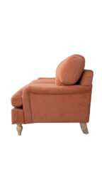Bunburry 3 Seater Sofa Upholstered Sofa, Velvet Orange - thumbnail 5