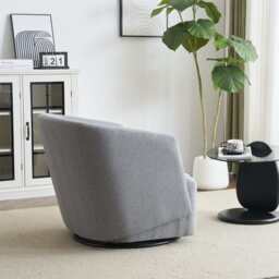 Emily Linen Swivel Armchair Accent Armchair - thumbnail 4