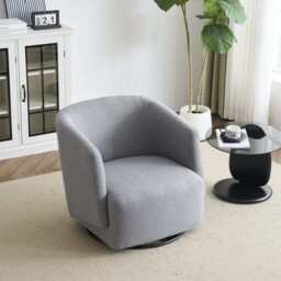 Emily Linen Swivel Armchair Accent Armchair - thumbnail 2