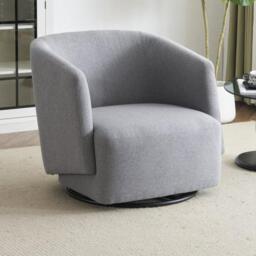 Emily Linen Swivel Armchair Accent Armchair