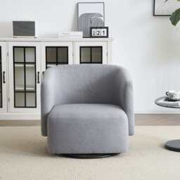 Emily Linen Swivel Armchair Accent Armchair - thumbnail 3