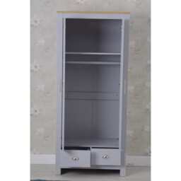 Heritage 2 Door 2 Drawer Wardrobe in Grey and Oak - thumbnail 3
