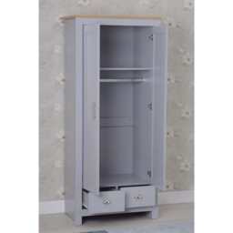 Heritage 2 Door 2 Drawer Wardrobe in Grey and Oak - thumbnail 1