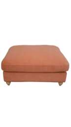 Bunburry Upholstered Ottoman Leisure Ottoman, Velvet Orange - thumbnail 3