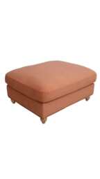 Bunburry Upholstered Ottoman Leisure Ottoman, Velvet Orange - thumbnail 2
