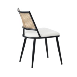 Set of 2 Boho Boucle Rattan Dining Chairs - thumbnail 6