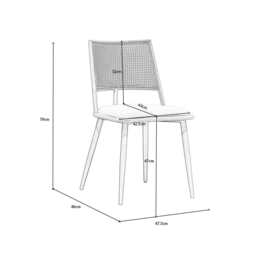 Set of 2 Boho Boucle Rattan Dining Chairs - thumbnail 8