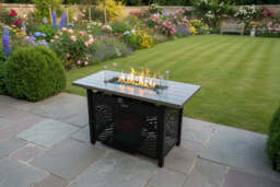 Outdoor 42 inchRect Gas Fire Pit Table, Black