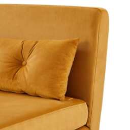Jola Velvet Foldable Sofa Bed with Pillow 1 Seater, Mustard - thumbnail 6