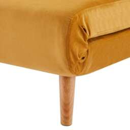 Jola Velvet Foldable Sofa Bed with Pillow 1 Seater, Mustard - thumbnail 5
