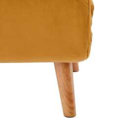 Jola Velvet Foldable Sofa Bed with Pillow 1 Seater, Mustard - thumbnail 8