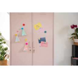 Lokki® 2 Doors Wardrobe Storage Locker cabinet With Adjustable Shelf, Pink - thumbnail 6