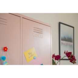 Lokki® 2 Doors Wardrobe Storage Locker cabinet With Adjustable Shelf, Pink - thumbnail 7