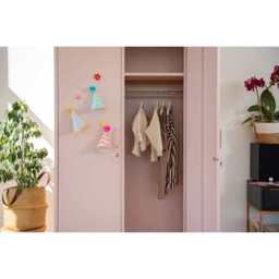 Lokki® 2 Doors Wardrobe Storage Locker cabinet With Adjustable Shelf, Pink - thumbnail 8