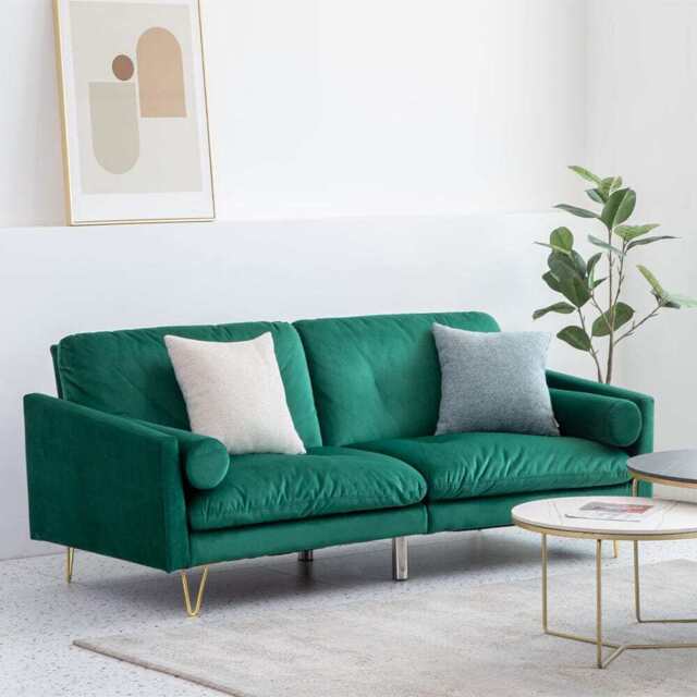 Alessia Velvet Sofa Bed, Green - image 1
