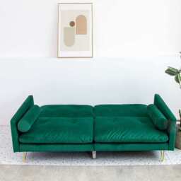 Alessia Velvet Sofa Bed, Green - thumbnail 5