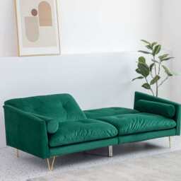 Alessia Velvet Sofa Bed, Green - thumbnail 4