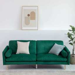 Alessia Velvet Sofa Bed, Green - thumbnail 2
