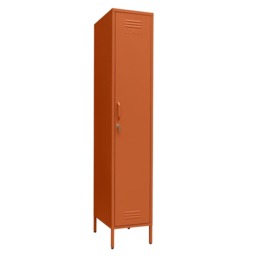 Lokki® Single Door Locker With Adjustable Shelf Storage Cabinet, Orange - thumbnail 2