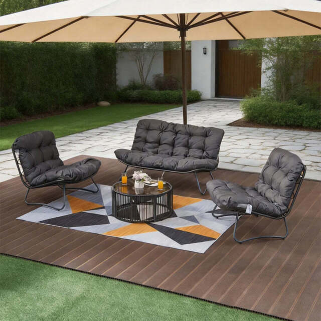 4‑Seater Outdoor Sofa Set with Coffee Table - image 1