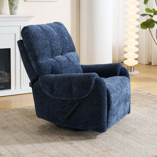 Manual & Electric Recliner Chair with Swivel and Glider, Manual Recliner Armchair