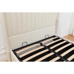 Russell Pneumatic Ottoman Storage Bed Double / King Bed Lift Up Storage Bed Frame, Double / White Teddy Fleece - thumbnail 9