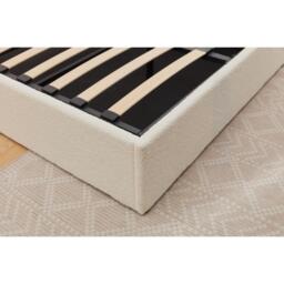 Russell Pneumatic Ottoman Storage Bed Double / King Bed Lift Up Storage Bed Frame, Double / White Teddy Fleece - thumbnail 5