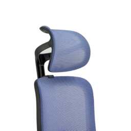 Premium Fabric Blend Ergonomic Office Chair with Headrest Option, With Headrest / Black+Blue - thumbnail 8