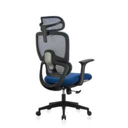 Premium Fabric Blend Ergonomic Office Chair with Headrest Option, With Headrest / Black+Blue - thumbnail 5