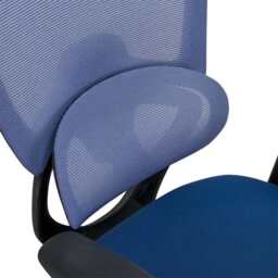 Premium Fabric Blend Ergonomic Office Chair with Headrest Option, With Headrest / Black+Blue - thumbnail 7