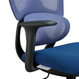 Premium Fabric Blend Ergonomic Office Chair with Headrest Option, With Headrest / Black+Blue - thumbnail 6