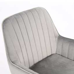 Melton Office Chair Upholstered Velvet Channel Tufted, Grey - thumbnail 7