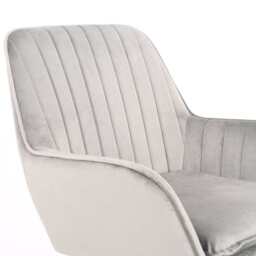 Melton Office Chair Upholstered Velvet Channel Tufted, Grey - thumbnail 6