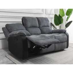 Boston Grey Plush Fabric 3 Seater Recliner, Electric Recliner