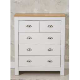 Heritage 3+2 Chest Of Drawers Storage Cabinet, White - thumbnail 4