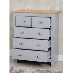Heritage 3+2 Chest Of Drawers Storage Cabinet, White - thumbnail 8