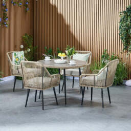 Malta 4 Seater Rope Garden Dining Set with Round Table - thumbnail 6