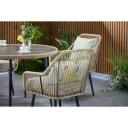 Malta 4 Seater Rope Garden Dining Set with Round Table - thumbnail 9