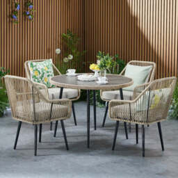 Malta 4 Seater Rope Garden Dining Set with Round Table - thumbnail 2