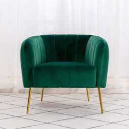 Russell Velvet Armchair In Green - thumbnail 2