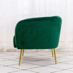 Russell Velvet Armchair In Green - thumbnail 3