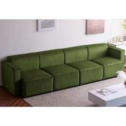Tessa Modular 4 Seater Sofa, Velvet Moss Green - thumbnail 4