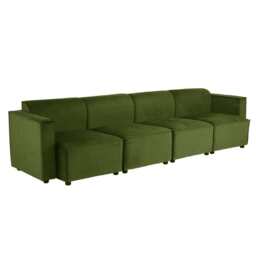 Tessa Modular 4 Seater Sofa, Velvet Moss Green - thumbnail 9
