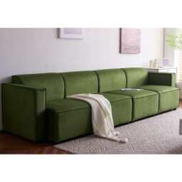 Tessa Modular 4 Seater Sofa, Velvet Moss Green - thumbnail 1