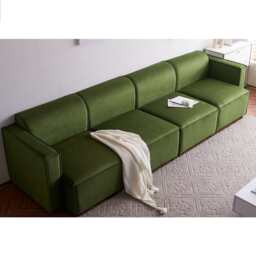 Tessa Modular 4 Seater Sofa, Velvet Moss Green - thumbnail 2