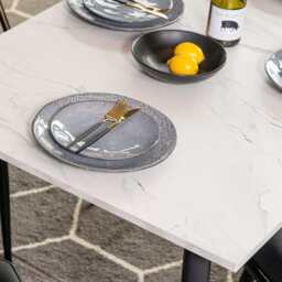 Lisa 120cm Rectangle Dining Table Set With 4 Boucle Chairs - thumbnail 4