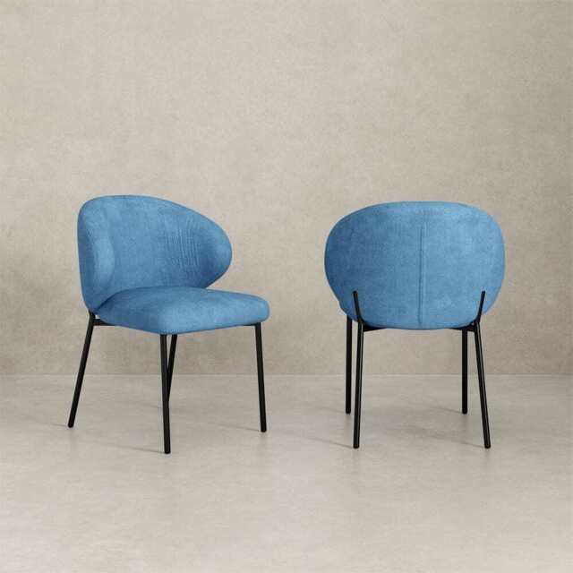 Orchid Set Of 2 Velvet Dining Chair, Teal
