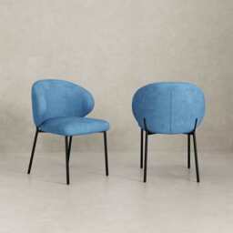 Orchid Set Of 2 Velvet Dining Chair, Teal