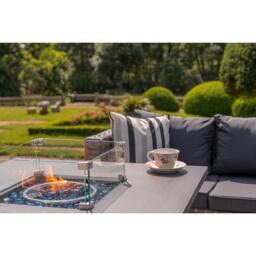 Vancouver 5-Seater Rattan Corner Sofa Set with Cubic Fire Pit Table and Rain cover - thumbnail 3